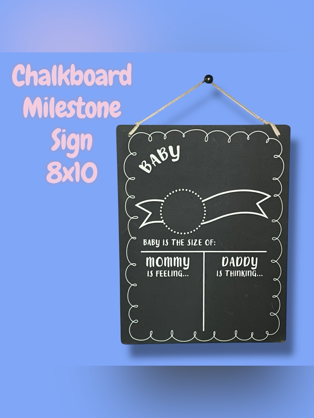 Chalkboard Pregnancy Milestone Sign 8x10 Weekly Photo Prop New
